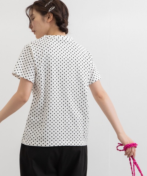 POU DOU DOU(プードゥドゥ)の「クラシックパターンTee(Tシャツ/カットソー・レディース・オフホワイト/ブラック/スミクロ・3)」の9枚目の写真
