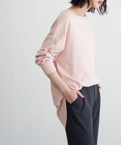 for/c(フォーシー)の「USAコットンラウンドヘムロンT【サスティナブル】(Tシャツ/カットソー・レディース・ブラック/ベージュ/ブルー/サックスブルー/ネイビー/グレー/ホワイト/ラベンダー/ピンク/アイボリー・LL/M/L)」の10枚目の写真