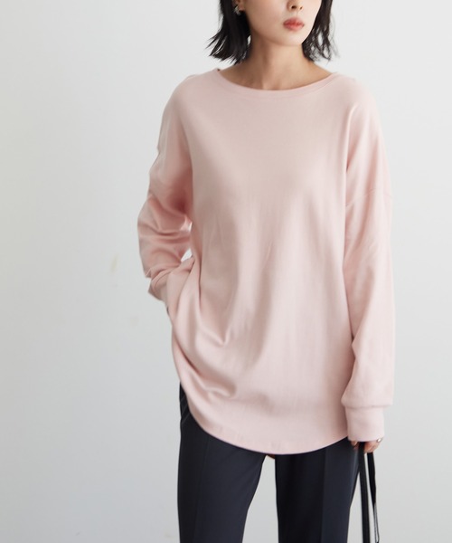 for/c(フォーシー)の「USAコットンラウンドヘムロンT【サスティナブル】(Tシャツ/カットソー・レディース・ブラック/ベージュ/ブルー/サックスブルー/ネイビー/グレー/ホワイト/ラベンダー/ピンク/アイボリー・LL/M/L)」の15枚目の写真