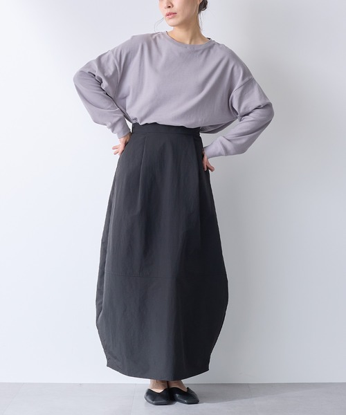 for/c(フォーシー)の「USAコットンラウンドヘムロンT【サスティナブル】(Tシャツ/カットソー・レディース・ブラック/ベージュ/ブルー/サックスブルー/ネイビー/グレー/ホワイト/ラベンダー/ピンク/アイボリー・LL/M/L)」の14枚目の写真