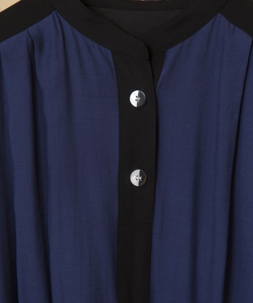 OSMOSIS（オズモーシス）の「ヘンリーネックビッグロングブラウス（シャツ/ブラウス・レディース・ブルー系その他/ホワイト系その他・ONE SIZE）」の17枚目の写真