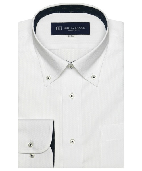 TOKYO SHIRTS(トウキョウシャツ)の「透け防止 形態安定ノーアイロン ボタンダウン 長袖ビジネスワイシャツ(ビジネスシャツ・メンズ・ホワイト・首回り43cm-裄丈86cm/首回り37cm-裄丈84cm/首回り39cm-裄丈84cm/首回り41cm-裄丈82cm/首回り41cm-裄丈86cm/首回り42cm-裄丈82cm/首回り42cm-裄丈86cm/首回り43cm-裄丈82cm/首回り37cm-裄丈80cm/首回り39cm-裄丈80cm)」の1枚目の写真