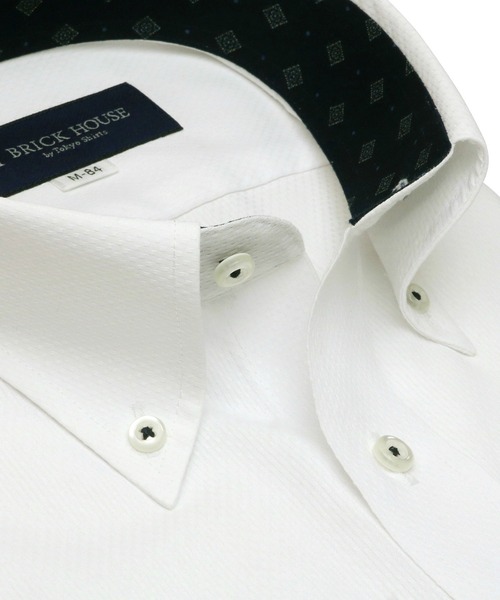 TOKYO SHIRTS(トウキョウシャツ)の「透け防止 形態安定ノーアイロン ボタンダウン 長袖ビジネスワイシャツ(ビジネスシャツ・メンズ・ホワイト・首回り43cm-裄丈86cm/首回り37cm-裄丈84cm/首回り39cm-裄丈84cm/首回り41cm-裄丈82cm/首回り41cm-裄丈86cm/首回り42cm-裄丈82cm/首回り42cm-裄丈86cm/首回り43cm-裄丈82cm/首回り37cm-裄丈80cm/首回り39cm-裄丈80cm)」の5枚目の写真
