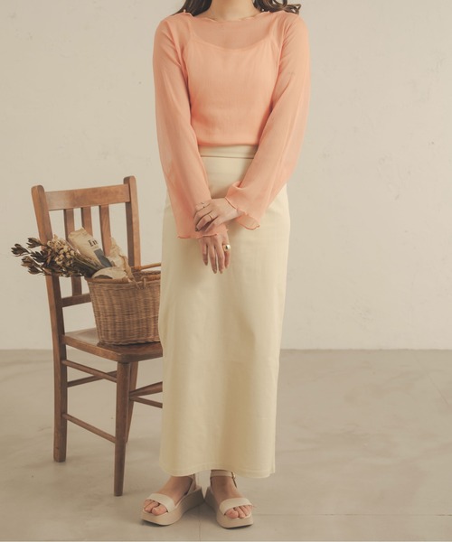 Ambre Neige（アンブルネージュ）の「2WAYリボンナロースカート／【WEB/EC限定商品】（スカート・レディース・アイボリー/ダークブラウン・FREE）」の6枚目の写真