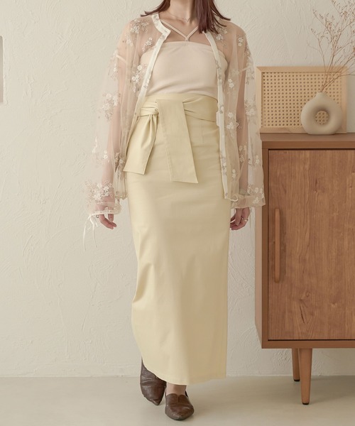 Ambre Neige（アンブルネージュ）の「2WAYリボンナロースカート／【WEB/EC限定商品】（スカート・レディース・アイボリー/ダークブラウン・FREE）」の22枚目の写真