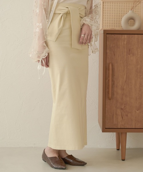 Ambre Neige（アンブルネージュ）の「2WAYリボンナロースカート／【WEB/EC限定商品】（スカート・レディース・アイボリー/ダークブラウン・FREE）」の20枚目の写真