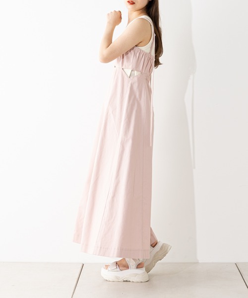NORMA KAMALI 25SS ワンピース ベージュ系 フリルステッチワンピース【低身長・小柄女性向け】（ワンピース