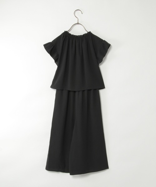 ikka（イッカ）の「ジョーゼットラップオールインワン（120~160cm）（つなぎ/オールインワン・キッズ・ブラック・150/130/120/140/160）」の3枚目の写真