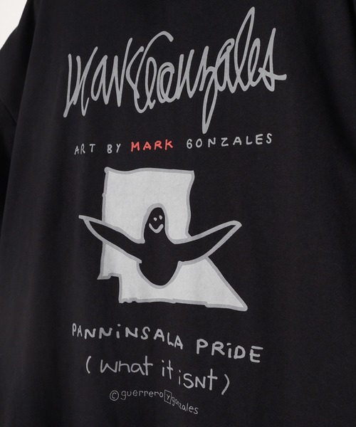 (What it isNt)ART BY MARKGONZALES(ワットイットイズント)の「【(What it isNt) ART BY MARK GONZALES/ワットイズイズント マークゴンザレス】ロゴワンポイントハーフジップフーディー/パーカー/バックプリント/ビッグシルエット(パーカー・メンズ・ブラック/ホワイト/アッシュグレー・XL/L/M)」の12枚目の写真