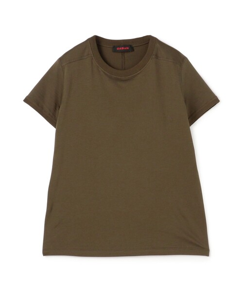 トップス CABaN コットン リブコンビクルーネックプルオーバー（Tシャツ/カットソー