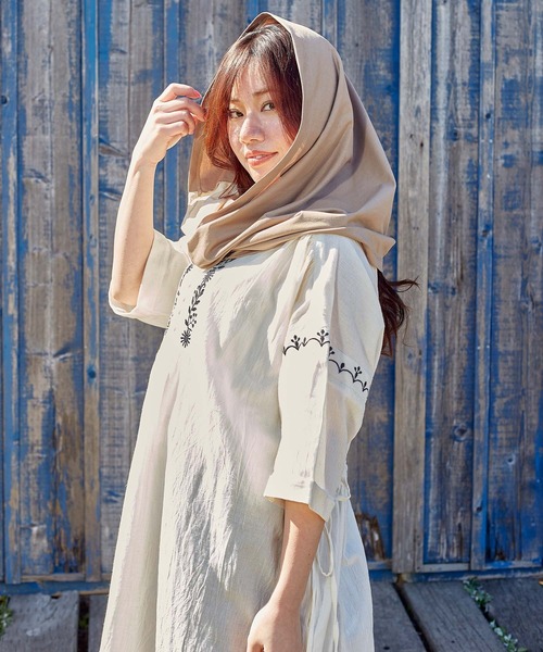 チャイハネ（チャイハネ）の「【チャイハネ】クールWAYスヌード（ネックウォーマー/スヌード・レディース・ナチュラル/ターコイズブルー/マスタード/ブラック・FREE）」の12枚目の写真