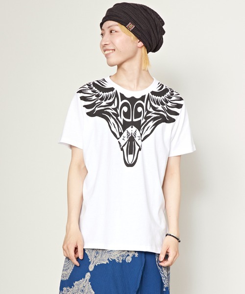 チャイハネ(チャイハネ)の「【チャイハネ】洋輔×Amina トリックナTシャツ(Tシャツ/カットソー・メンズ・イエロー/ホワイト/ブラック・L/M)」の2枚目の写真