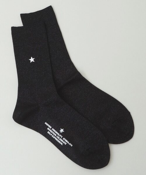 CONVERSE TOKYO（コンバーストウキョウ）の「STAR ★ GLITTER SOX（ソックス/靴下・レディース・オレンジ/ブラック/サックスブルー/ホワイト/ブルー/グレー・1）」の3枚目の写真