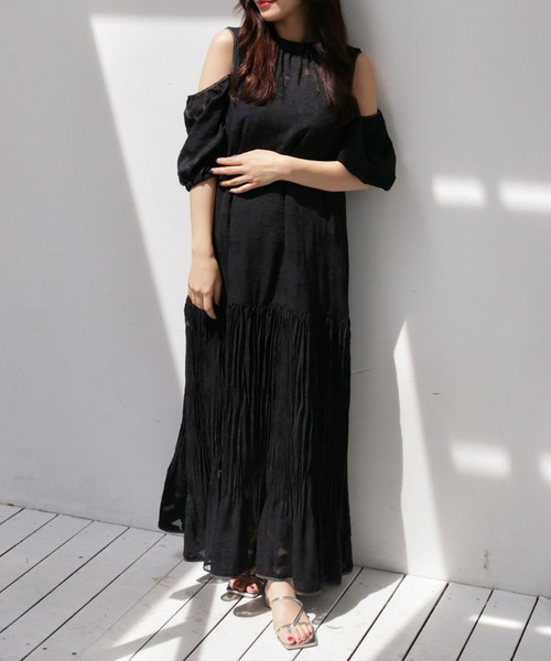 Swankiss ジャガードワンピース ブラック set-17195-01_2979c541-d878-