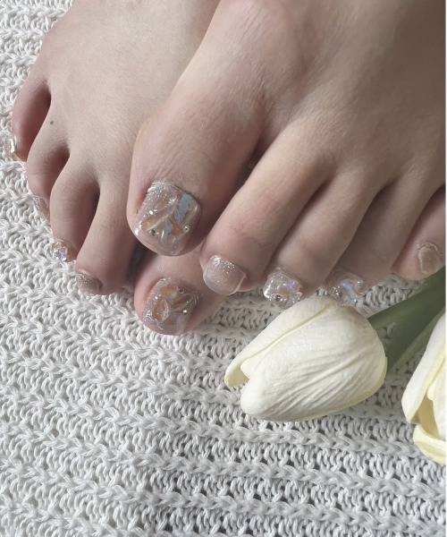 セール】3D ラインストーン フット ネイルチップ（ネイルシール/ネイル