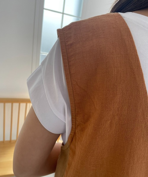 un dix cors（アンディコール）の「織柄リブ切替ジャンスカ（ジャンパースカート・レディース・オレンジ/ライトグレー・FREE）」の16枚目の写真