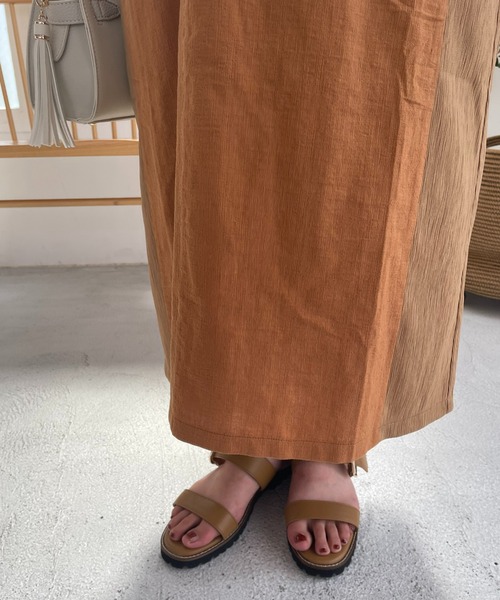 un dix cors（アンディコール）の「織柄リブ切替ジャンスカ（ジャンパースカート・レディース・オレンジ/ライトグレー・FREE）」の19枚目の写真