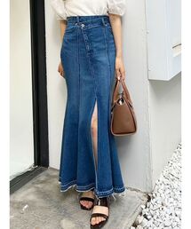 MERCURYDUO | デニムラップマーメイドスカート(デニムスカート)