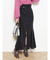 MERCURYDUO | デニムラップマーメイドスカート(デニムスカート)