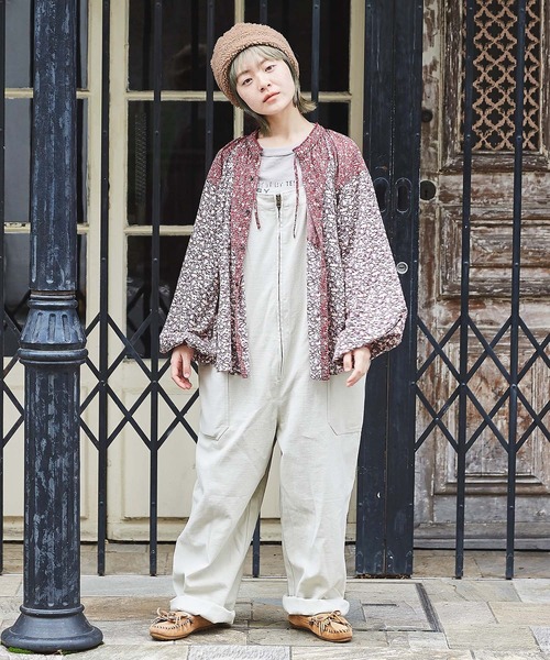 CUBE SUGAR（キューブシュガー）の「無地バックツイルフロントジップオーバーオール（サロペット/オーバーオール・レディース・ブラウン/カーキ/ナチュラル・M）」の5枚目の写真