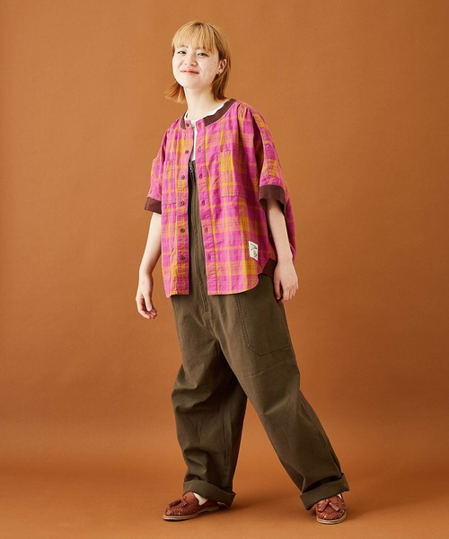 CUBE SUGAR（キューブシュガー）の「無地バックツイルフロントジップオーバーオール（サロペット/オーバーオール・レディース・ブラウン/カーキ/ナチュラル・M）」の18枚目の写真