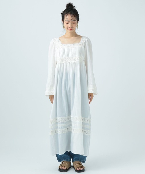 BAYFLOW(ベイフロー)の「ヴィンテージスタイルワンピース(ワンピース・レディース・ブルー/オフホワイト/ブラック・SMALL/MEDIUM)」の14枚目の写真