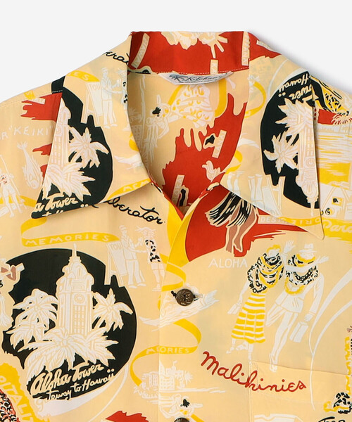 SUN SURF（サンサーフ）の「SUN SURF SP | 半袖ハワイアンシャツ KILOHANA "HAWAIIAN HOSPITALITY" WOMEN（シャツ/ブラウス・レディース・ブルー系その他5/ベージュ系その他・S）」の4枚目の写真