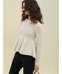 Mila Owen | Aラインシルエット構築フレアニットプルオーバー【ウォッシャブル/手洗い可能】(ニット/セーター)