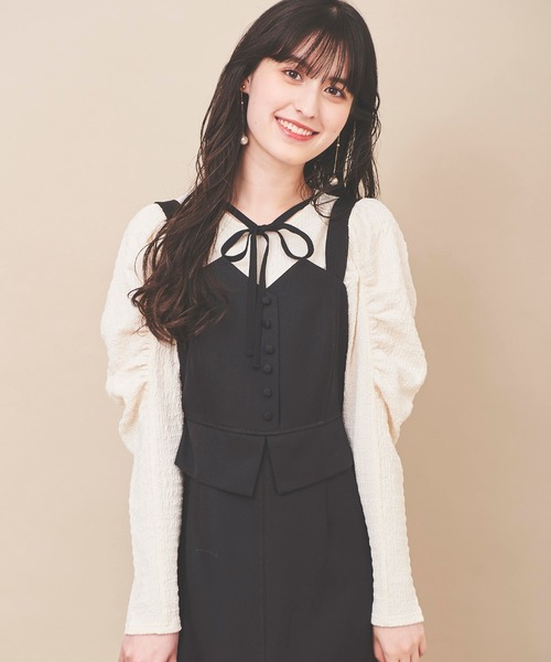 31 Sons de mode（トランテアン　ソン　ドゥ　モード）の「フクレジャカードレーストップス（シャツ/ブラウス・レディース・オフホワイト/ボルドー・36）」の11枚目の写真