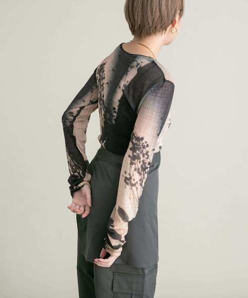 ※専用です※プリント柄(カットソー黒) ウォッシャブル】アニマルシルエットプリントプルオーバー