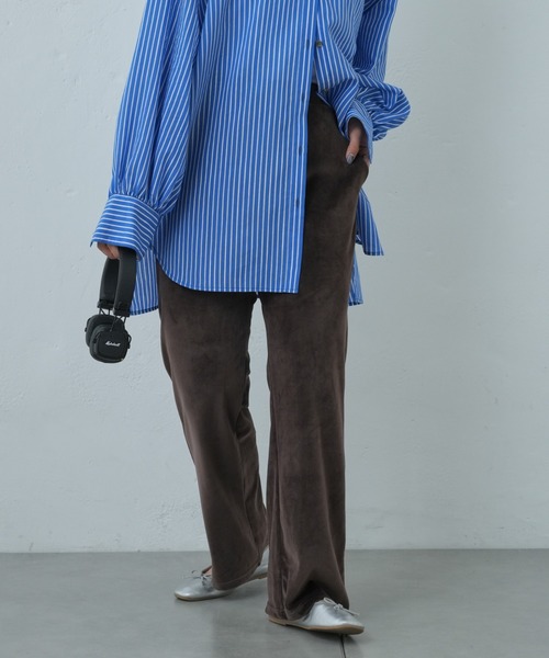 Franklin Climbing(フランクリンクライミング)の「【Retreat】ダウニーベロアフレアパンツ(その他パンツ・レディース・マスタード/ブラウン/スカイブルー・ONE SIZE)」の5枚目の写真