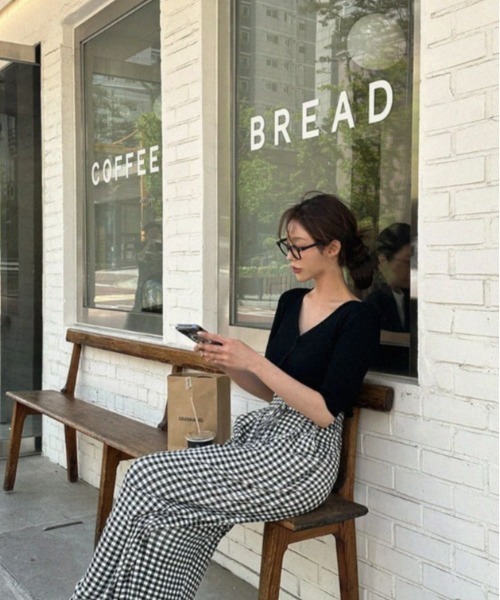 REBALANCE（リバランス）の「ギンガムチェックフレアパンツ（その他パンツ・レディース・A・FREE）」の12枚目の写真