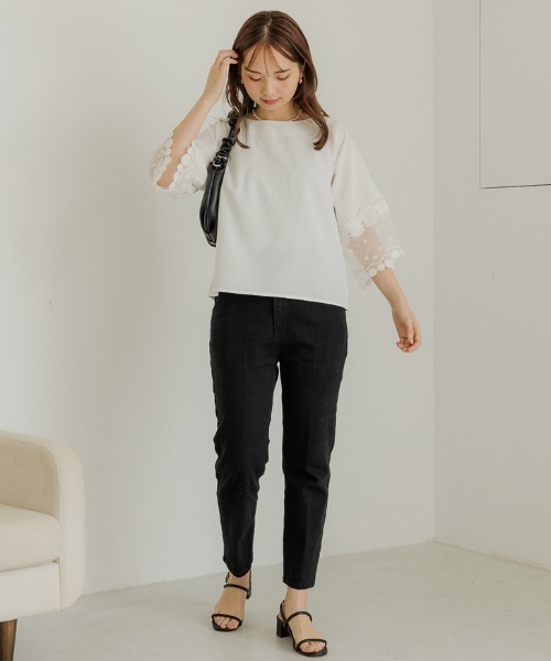 flower（フラワー）の「ギャザーレザーバッグ（ショルダーバッグ・レディース・ブラック/アイボリー・FREE）」の22枚目の写真