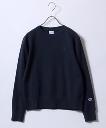 Champion(チャンピオン)ワンポイントロゴ刺繍 裏毛スウェットトップス/無地トレーナー レディース