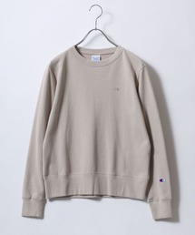 Champion(チャンピオン)ワンポイントロゴ刺繍 裏毛スウェットトップス/無地トレーナー レディース