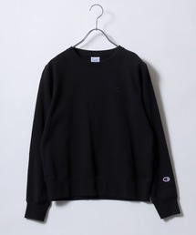 Champion(チャンピオン)ワンポイントロゴ刺繍 裏毛スウェットトップス/無地トレーナー レディース