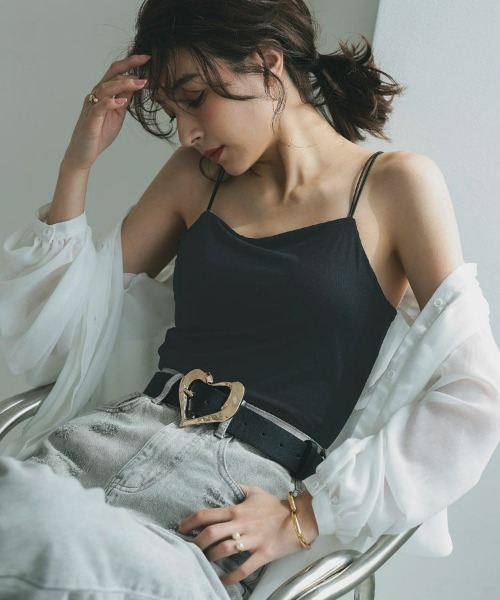 DONOBAN（ドノバン）の「ナローストラップキャミ（キャミソール・レディース・ホワイト/ブラック/ブラウン・FREE）」の3枚目の写真