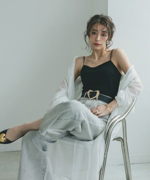 DONOBAN（ドノバン）の「ナローストラップキャミ（キャミソール・レディース・ホワイト/ブラック/ブラウン・FREE）」の7枚目の写真