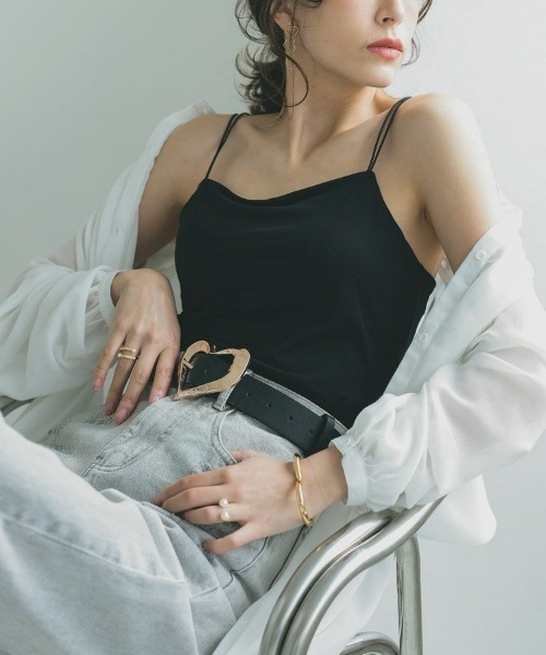 DONOBAN（ドノバン）の「ナローストラップキャミ（キャミソール・レディース・ホワイト/ブラック/ブラウン・FREE）」の8枚目の写真