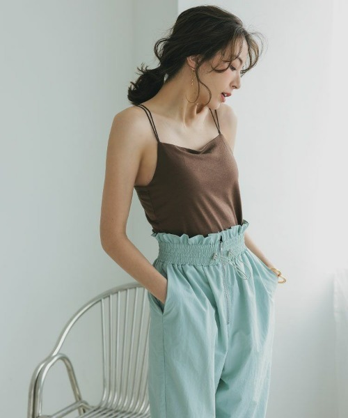 DONOBAN（ドノバン）の「ナローストラップキャミ（キャミソール・レディース・ホワイト/ブラック/ブラウン・FREE）」の10枚目の写真