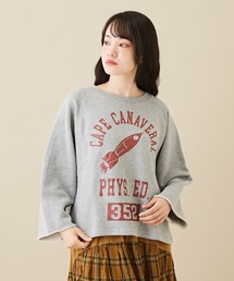 CUBE SUGAR | 吊り裏毛スウェットロゴプリントラグランスリーブプルオーバー(スウェット)