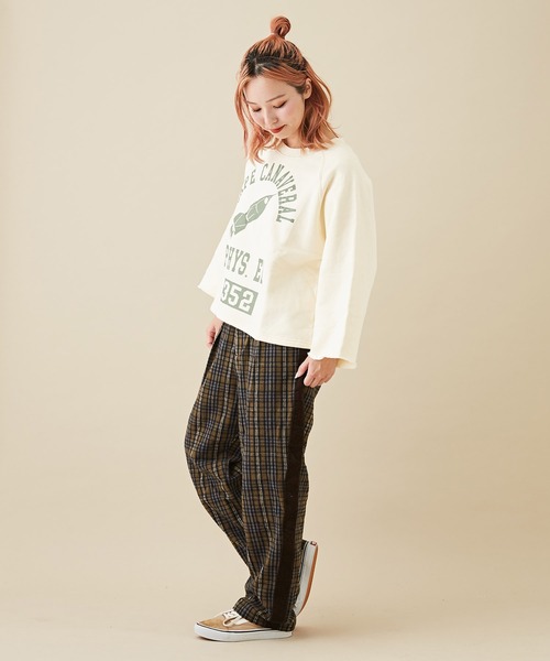 CUBE SUGAR（キューブシュガー）の「吊り裏毛スウェットロゴプリントラグランスリーブプルオーバー（スウェット・レディース・レッド/トップグレー/ネイビー/ホワイト・M）」の7枚目の写真