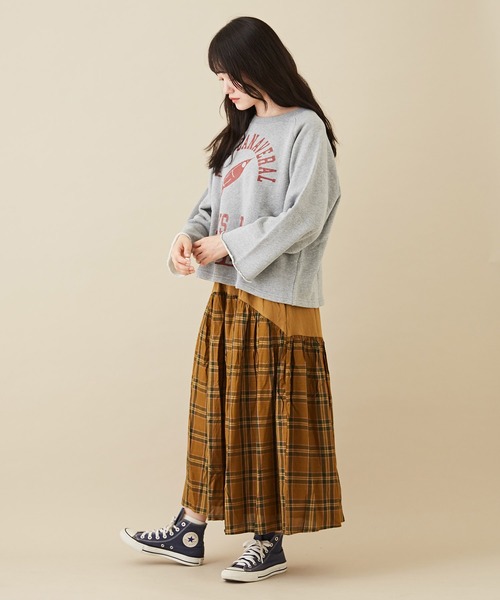 CUBE SUGAR（キューブシュガー）の「吊り裏毛スウェットロゴプリントラグランスリーブプルオーバー（スウェット・レディース・レッド/トップグレー/ネイビー/ホワイト・M）」の11枚目の写真