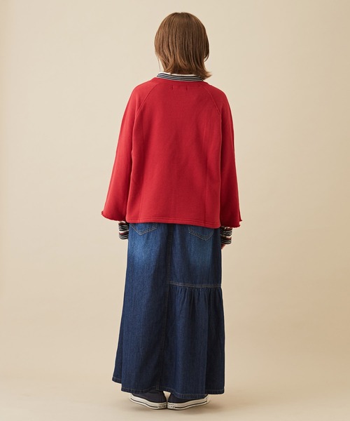 CUBE SUGAR（キューブシュガー）の「吊り裏毛スウェットロゴプリントラグランスリーブプルオーバー（スウェット・レディース・レッド/トップグレー/ネイビー/ホワイト・M）」の15枚目の写真