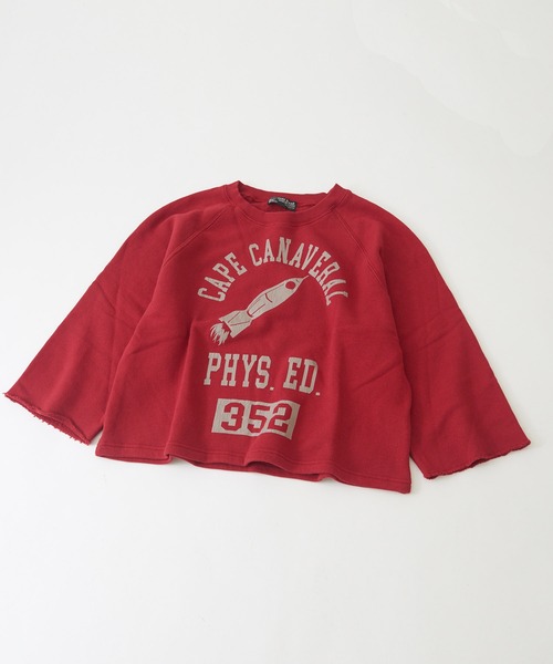 CUBE SUGAR（キューブシュガー）の「吊り裏毛スウェットロゴプリントラグランスリーブプルオーバー（スウェット・レディース・レッド/トップグレー/ネイビー/ホワイト・M）」の19枚目の写真