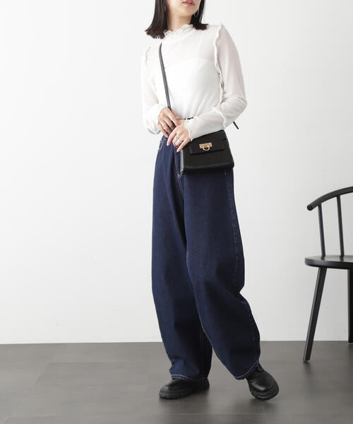 FREE'S MART(フリーズマート)の「◆フリルシアーハイネックカットソー(Tシャツ/カットソー・レディース・ブラック/ブルー/ホワイト・FREE)」の13枚目の写真