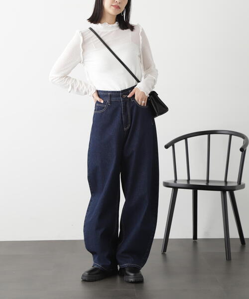 FREE'S MART(フリーズマート)の「◆フリルシアーハイネックカットソー(Tシャツ/カットソー・レディース・ブラック/ブルー/ホワイト・FREE)」の15枚目の写真