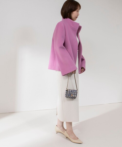 NOLLEY’S（ノーリーズ）の「ショートスタンドコート（その他アウター・レディース・ピンク/ブラック/ベージュ・38/36）」の15枚目の写真