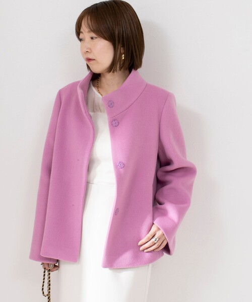 NOLLEY’S（ノーリーズ）の「ショートスタンドコート（その他アウター・レディース・ピンク/ブラック/ベージュ・38/36）」の13枚目の写真