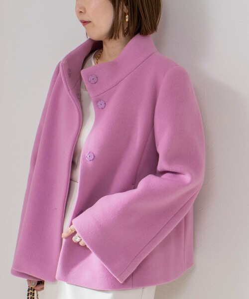 NOLLEY’S（ノーリーズ）の「ショートスタンドコート（その他アウター・レディース・ピンク/ブラック/ベージュ・38/36）」の11枚目の写真